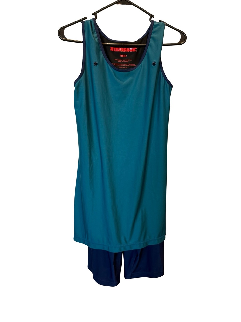 StrongSuit RED Teal Blue Swim Tunic Cover Up & Shorts Set Size Red